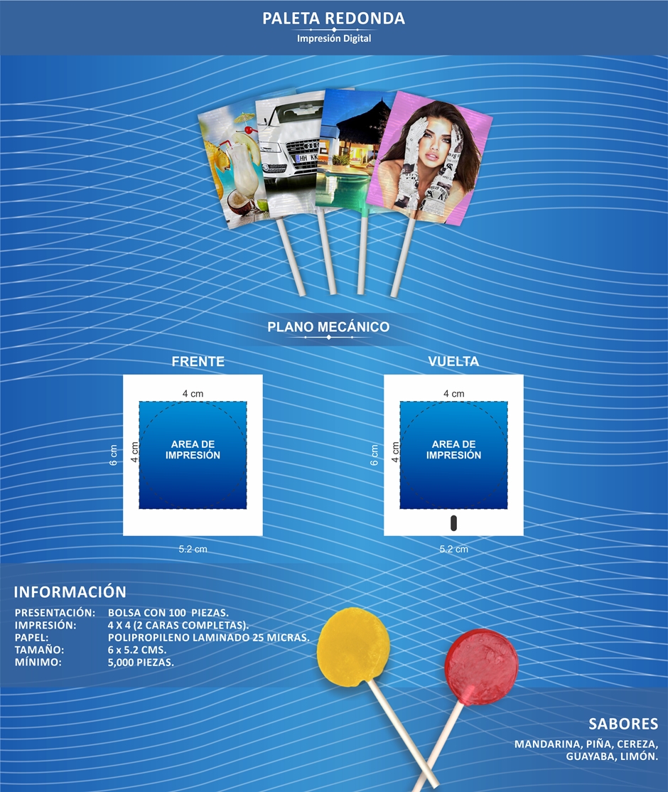 Paletas promocionales redondas